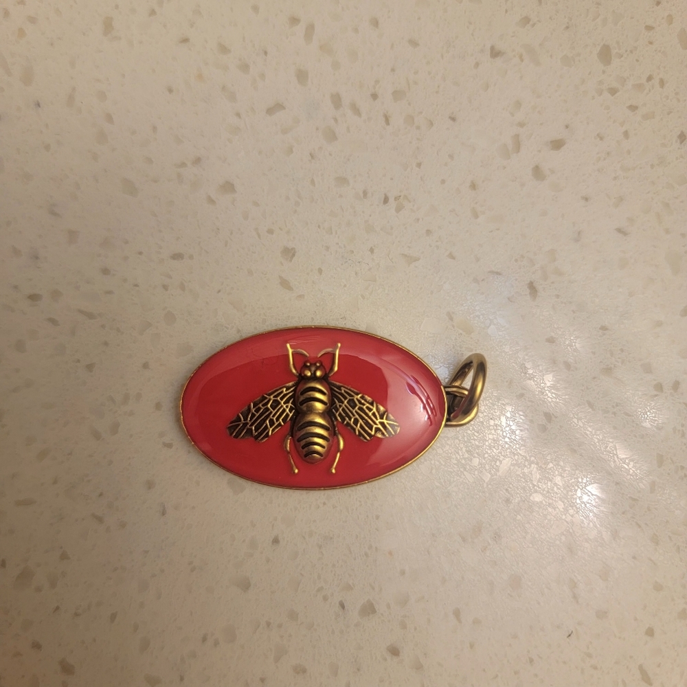 Gucci Red and Gold Bee Pendant